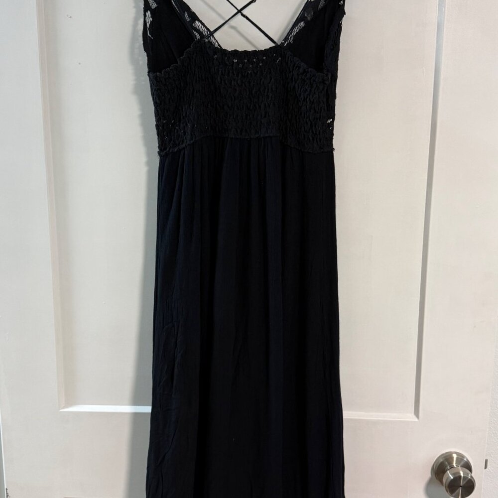 Free People Adella Maxi Slip Black Lace Dress EUC - Picture 4 of 4